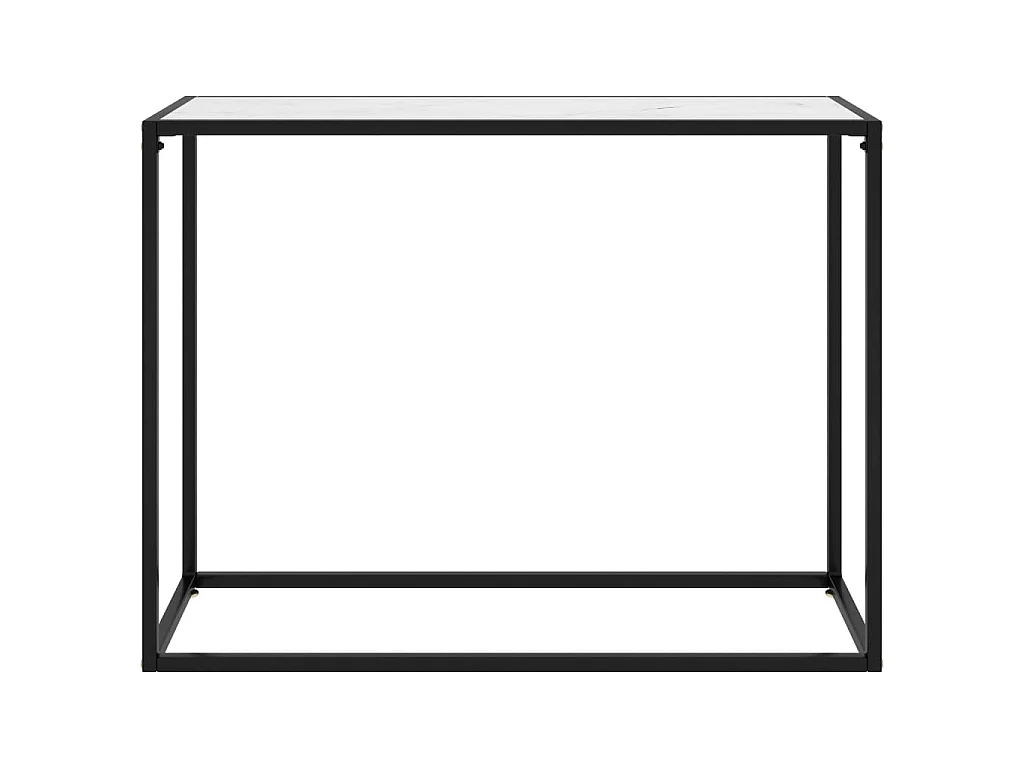 Tavolo Consolle Bianco 100x35x75 cm in Vetro Temperato