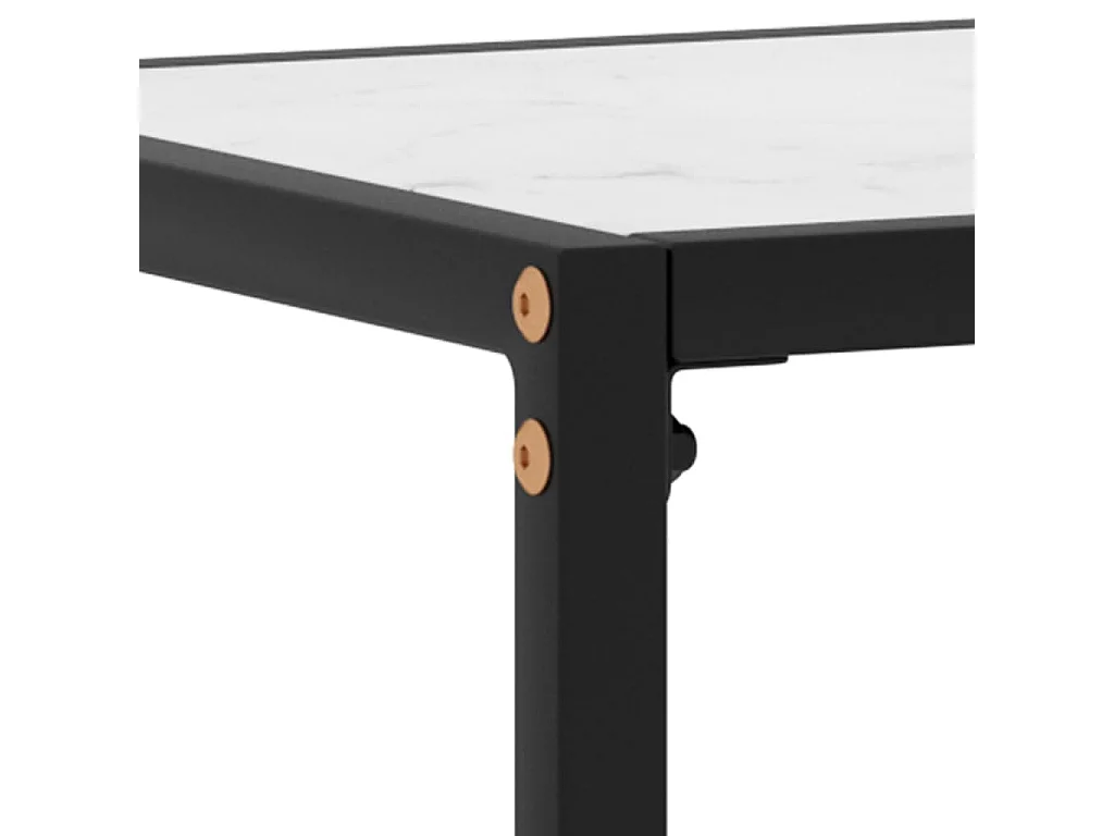 Tavolo Consolle Bianco 100x35x75 cm in Vetro Temperato