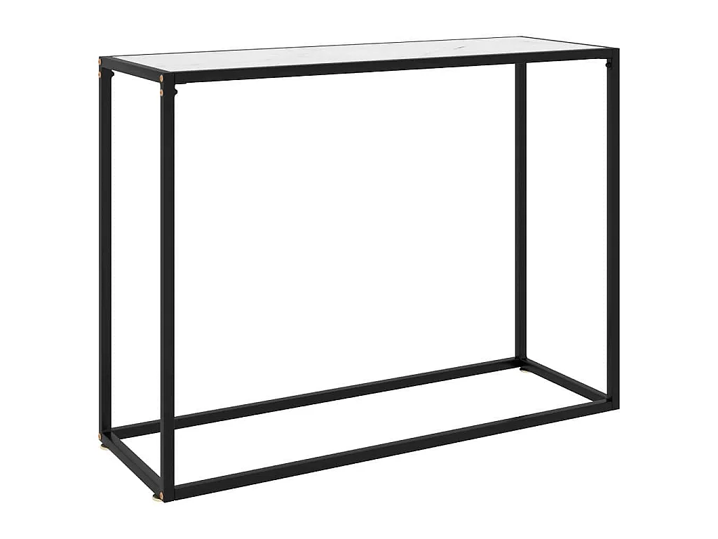 Tavolo Consolle Bianco 100x35x75 cm in Vetro Temperato