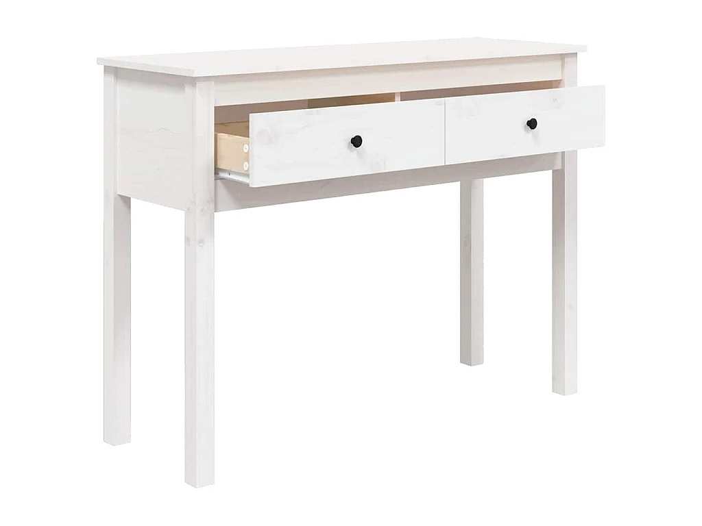 Wandtafel 100x35x75 cm massief grenenhout wit