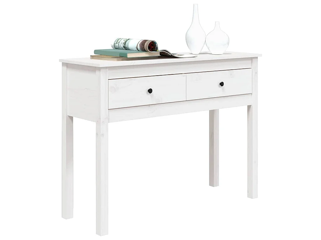 Wandtafel 100x35x75 cm massief grenenhout wit