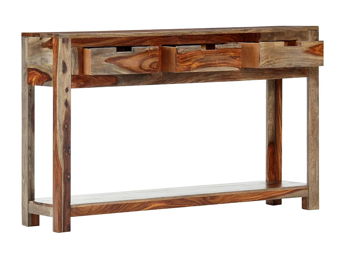 Wandtafel met 3 lades 120x30x75 cm massief acaciahout