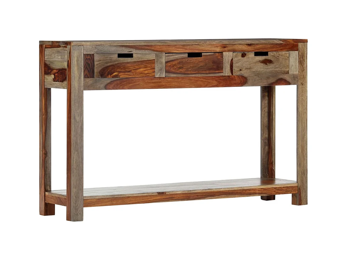 Table console avec 3 tiroirs 120x30x75 cm Bois massif
