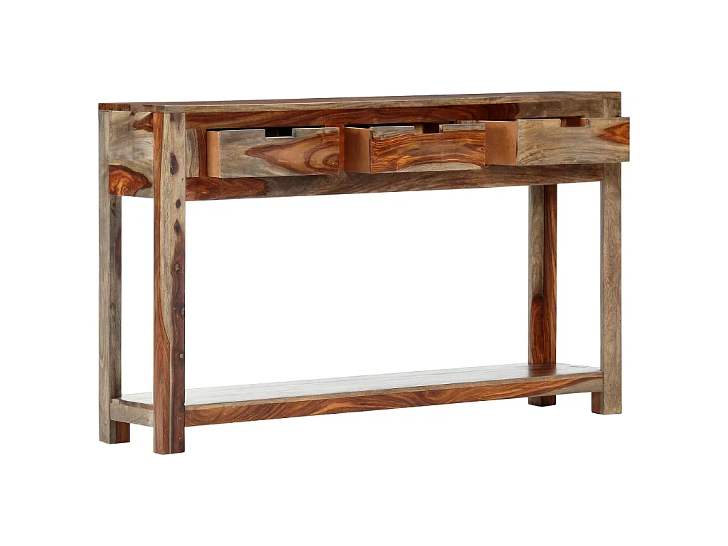 Table console avec 3 tiroirs 120x30x75 cm Bois massif