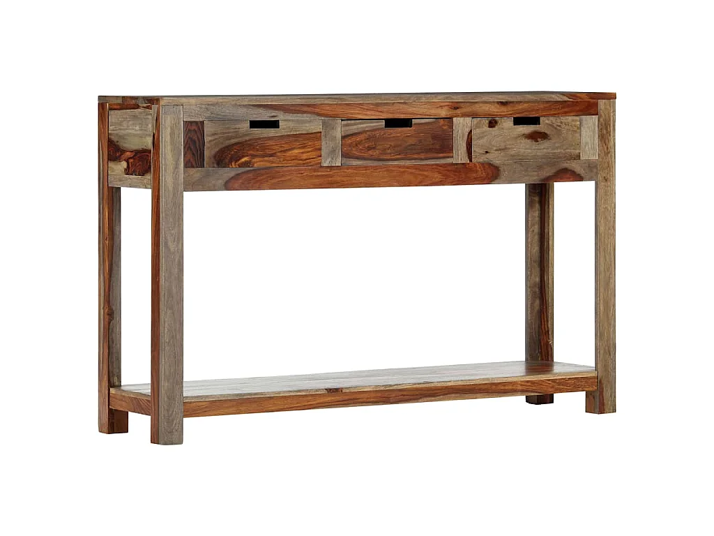 Table console avec 3 tiroirs 120x30x75 cm Bois massif