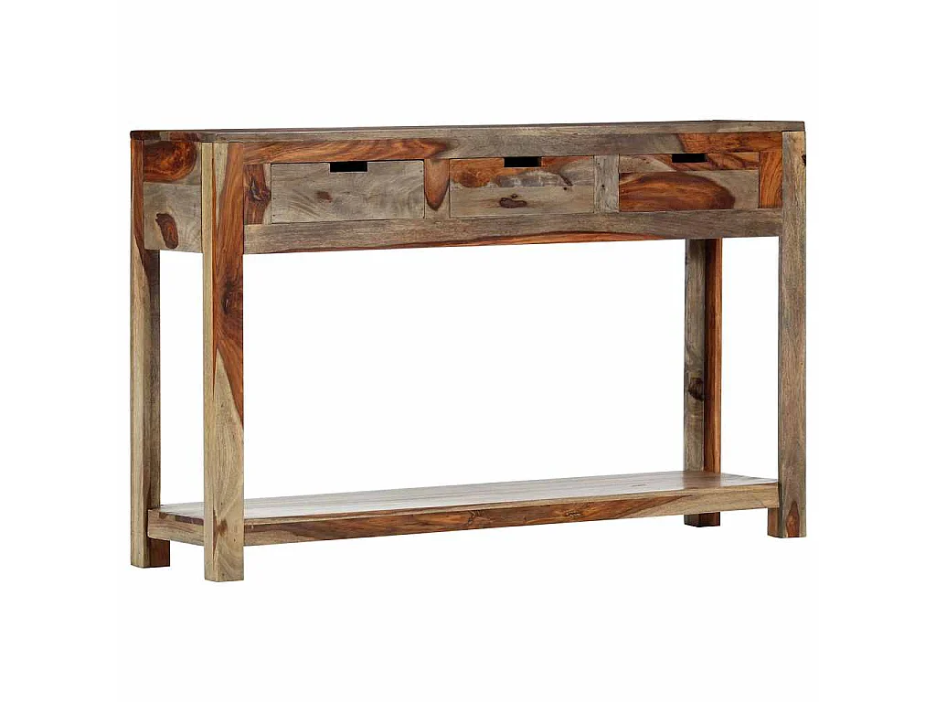 Table console avec 3 tiroirs 120x30x75 cm Bois massif