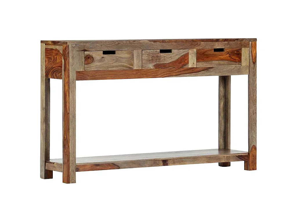 Table console avec 3 tiroirs 120x30x75 cm Bois massif