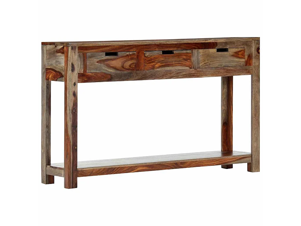 Table console avec 3 tiroirs 120x30x75 cm Bois massif