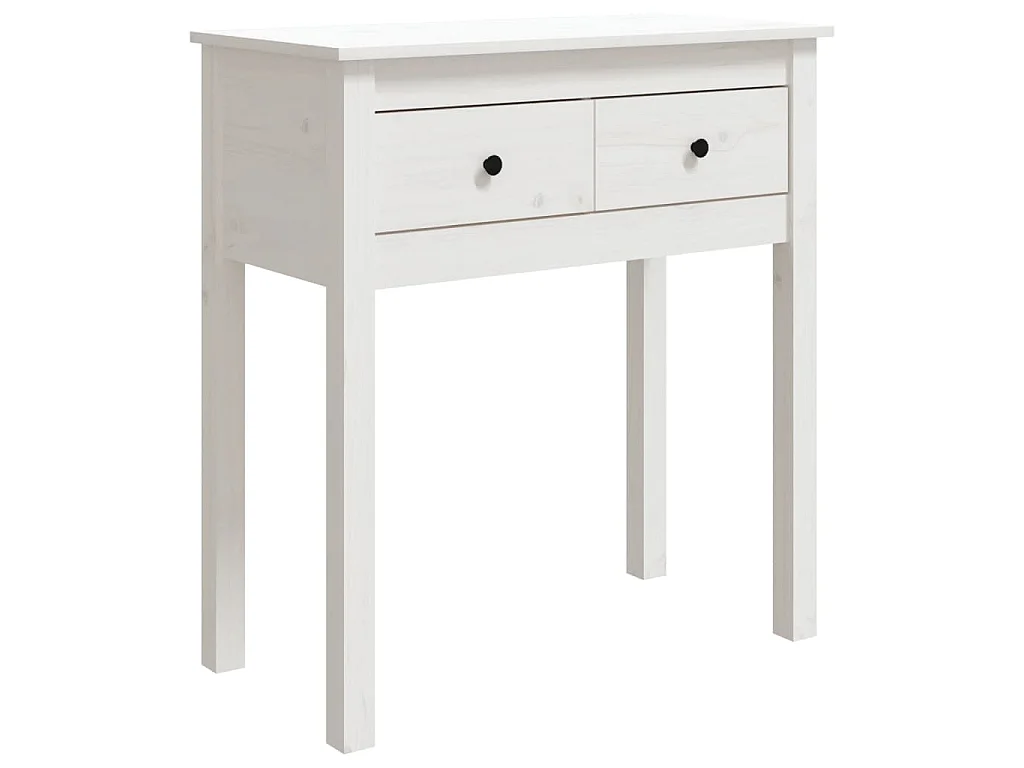 Table console Blanc 70x35x75 cm Bois massif de pin