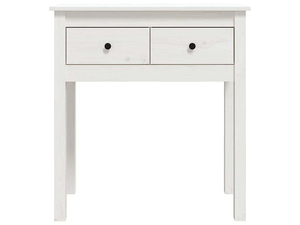 Table console Blanc 70x35x75 cm Bois massif de pin