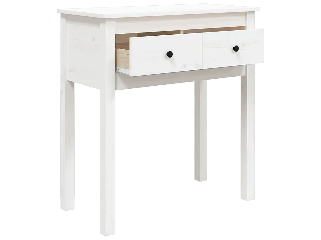 Table console Blanc 70x35x75 cm Bois massif de pin