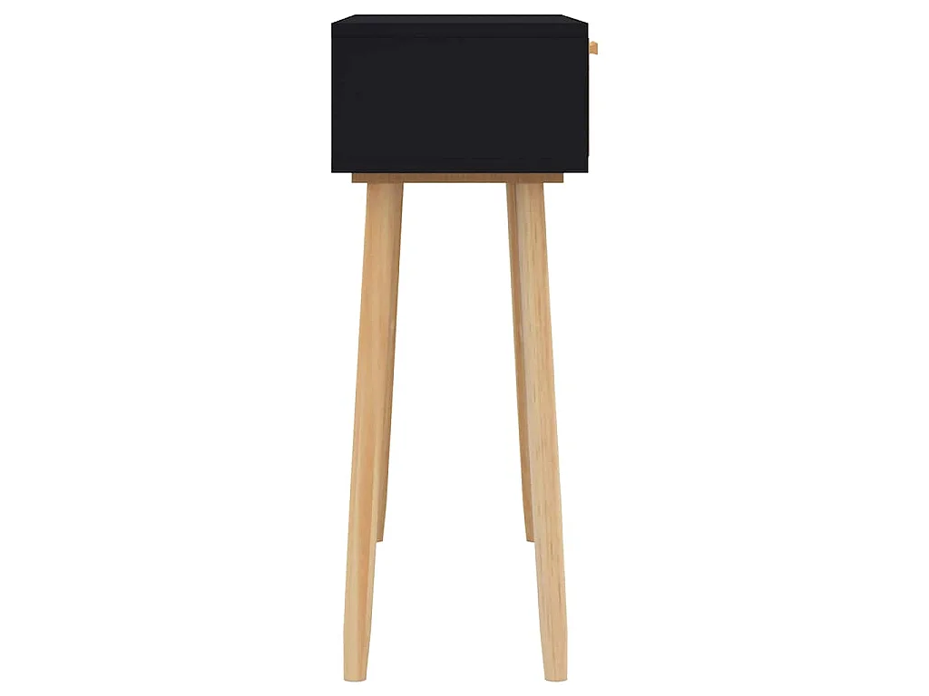 Wandtafel 80x30x75 cm massief grenenhout en natuurlijk rattan