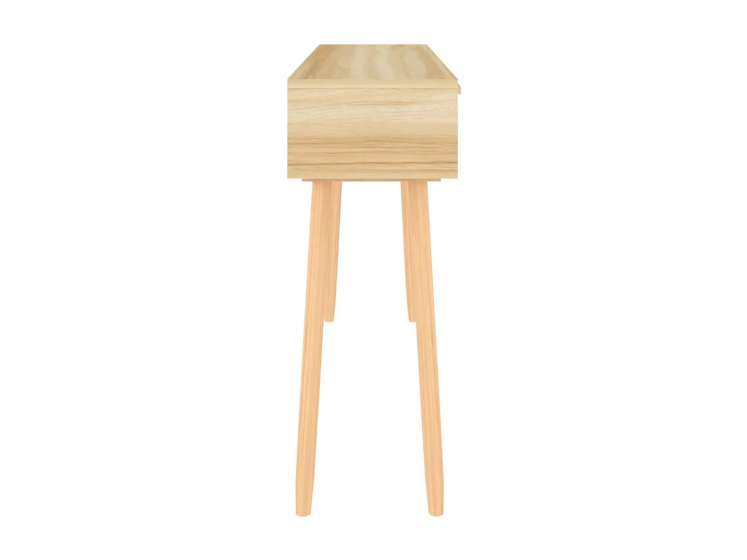 Wandtafel 105x30x75 cm massief grenenhout en natuurlijk rattan