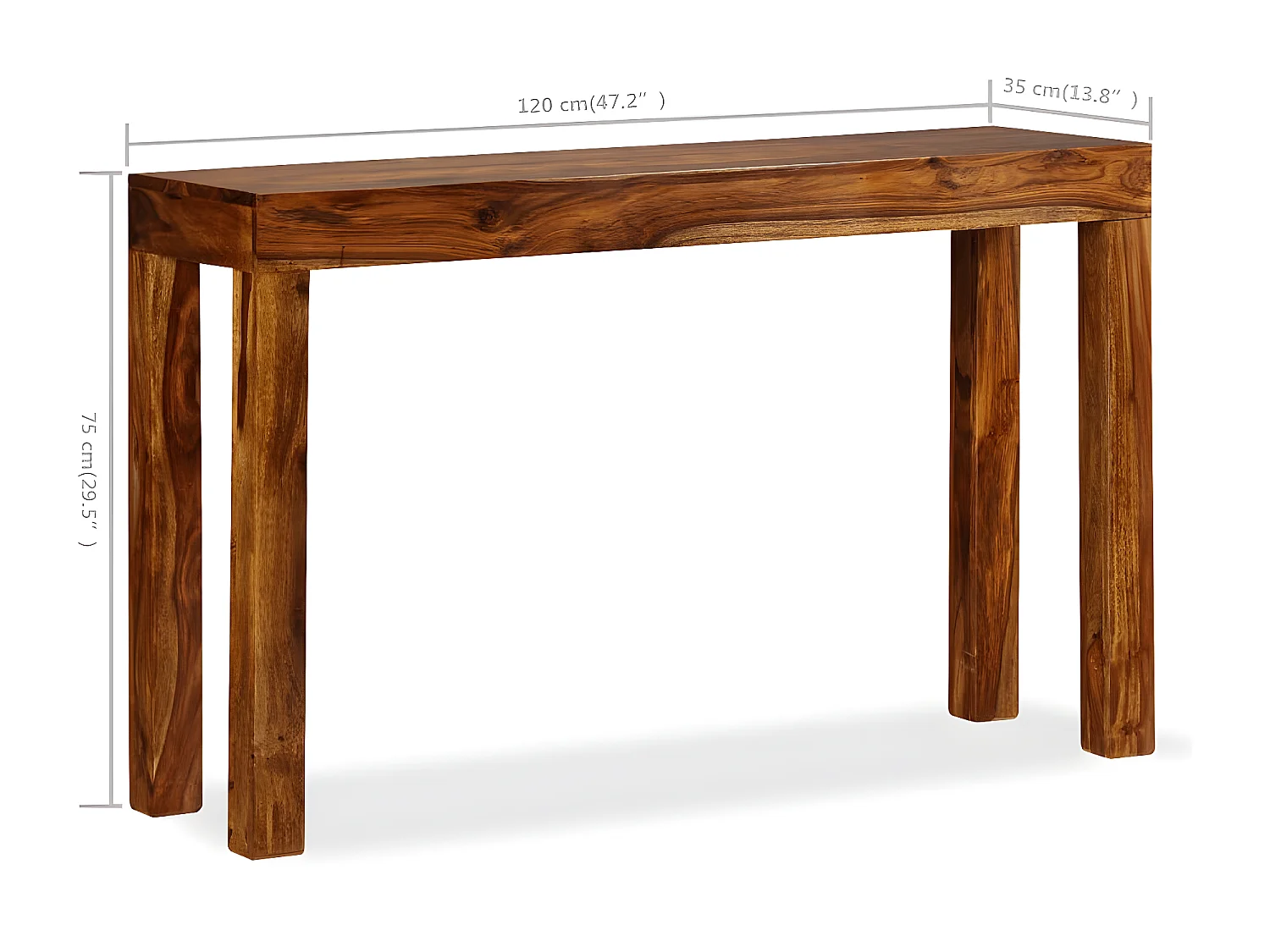 Table console Bois massif 120x35x75 cm
