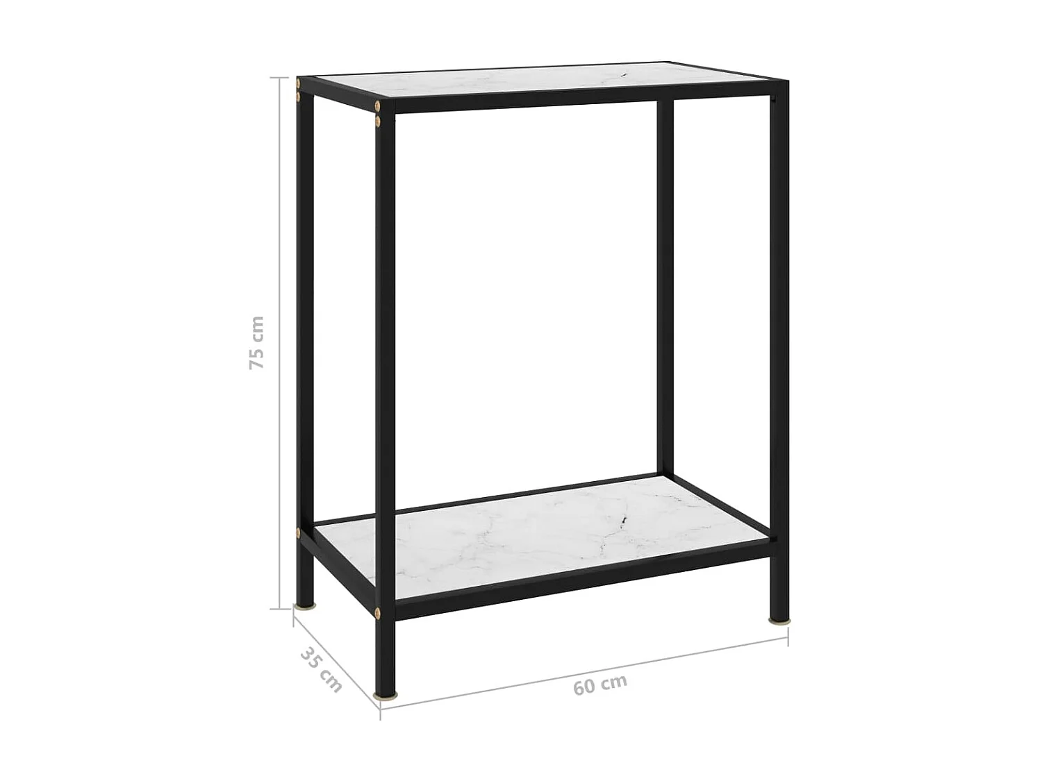 Table console Blanc 60x35x75 cm Verre trempé