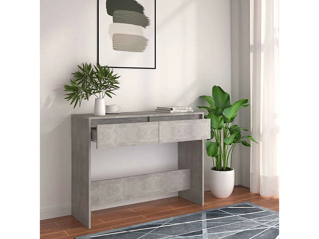 Wandtafel 100x35x76,5 cm bewerkt hout betongrijs
