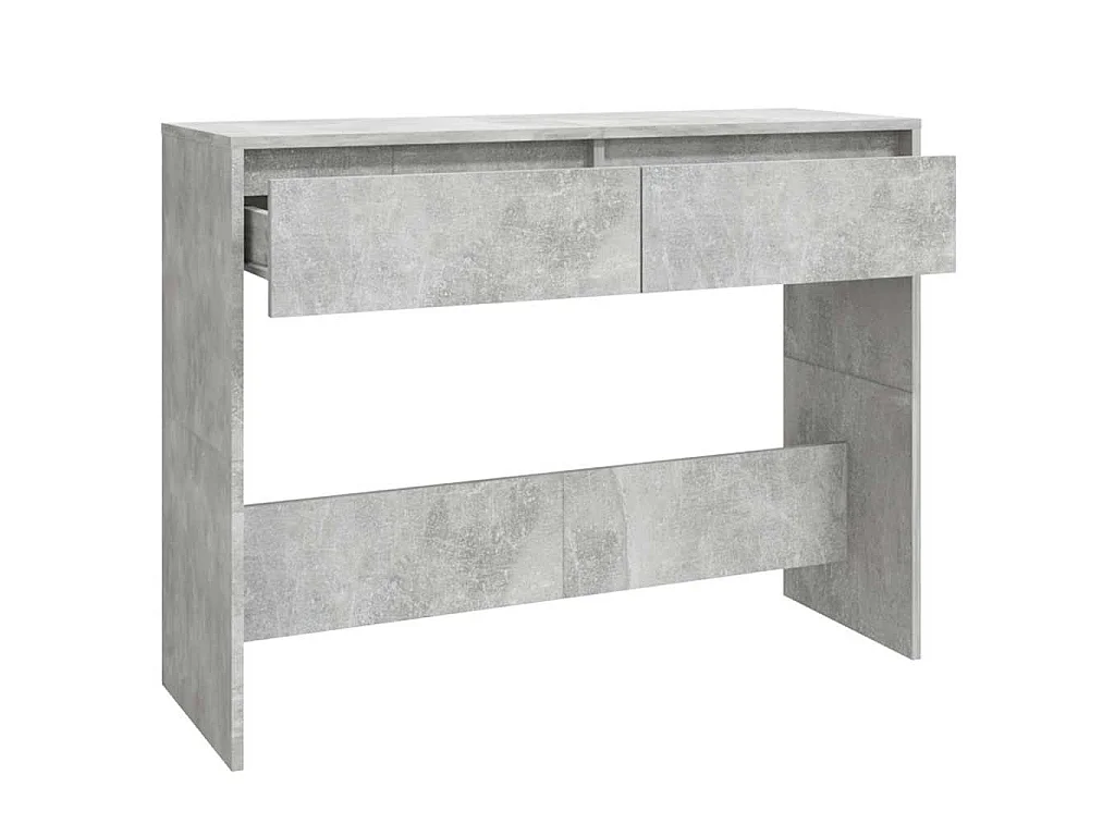 Table console gris béton 100x35x76,5 cm bois d'ingénierie
