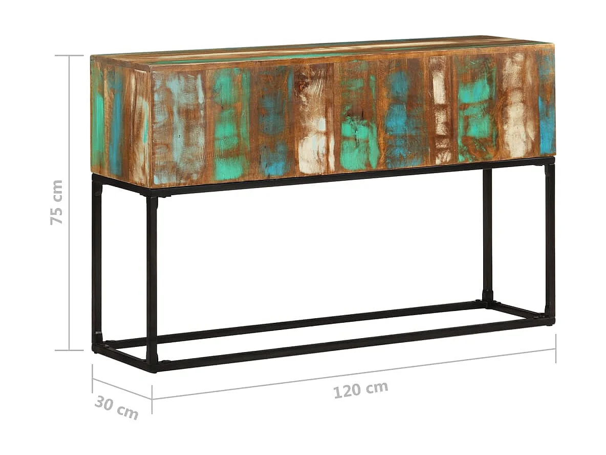 Table console 120x30x75 cm Bois de récupération massif
