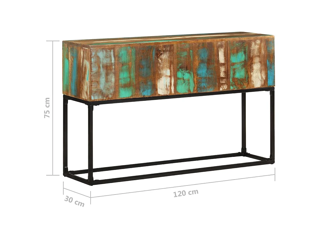 Table console 120x30x75 cm Bois de récupération massif
