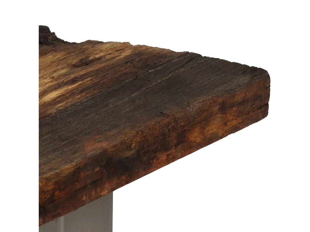 Table console Bois de récupération et acier 120x35x76 cm