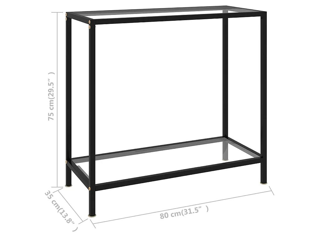 Table console Transparent 80x35x75 cm Verre trempé