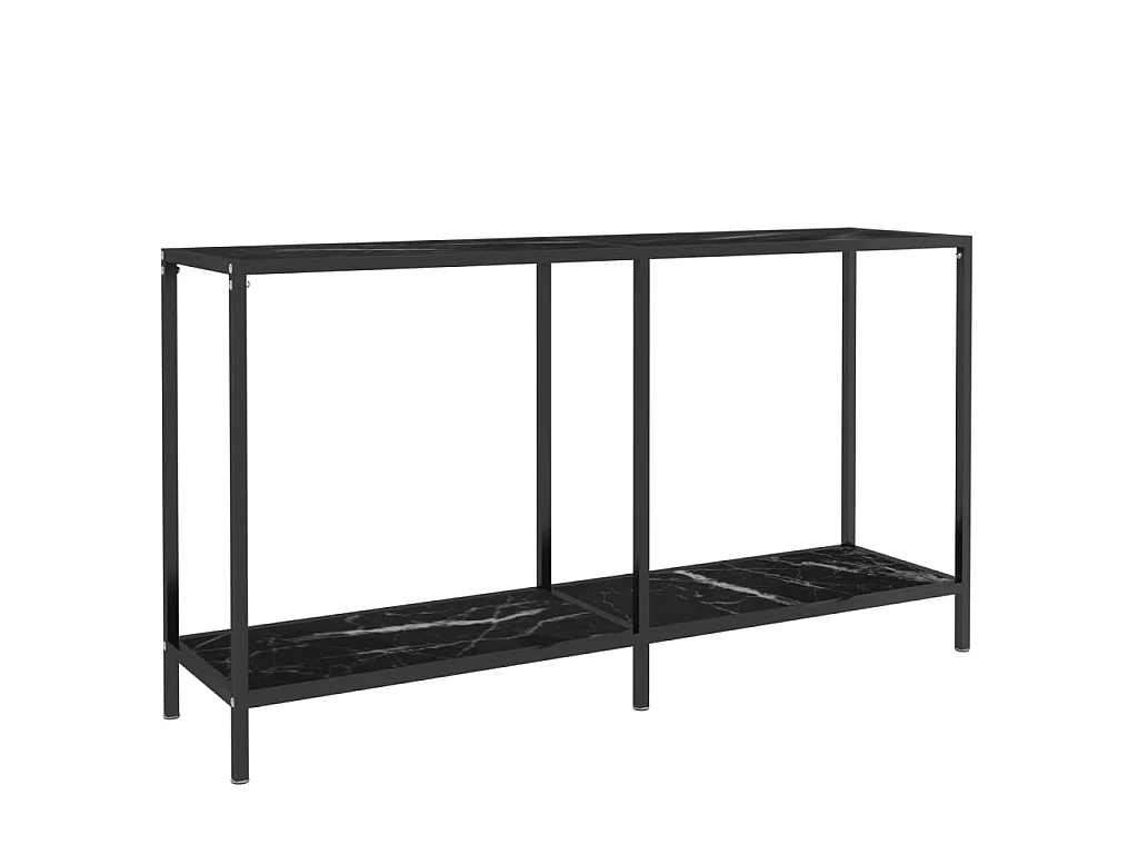 Mesa consola preto 140x35x75,5 cm vidro temperado