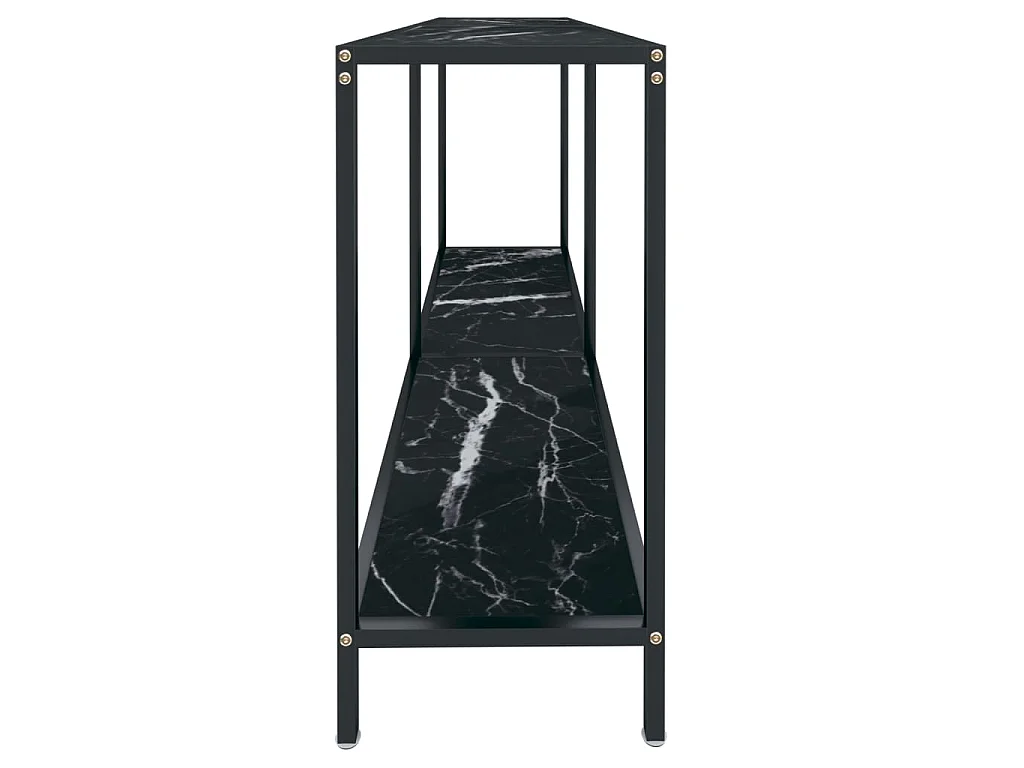 Mesa consola preto 140x35x75,5 cm vidro temperado