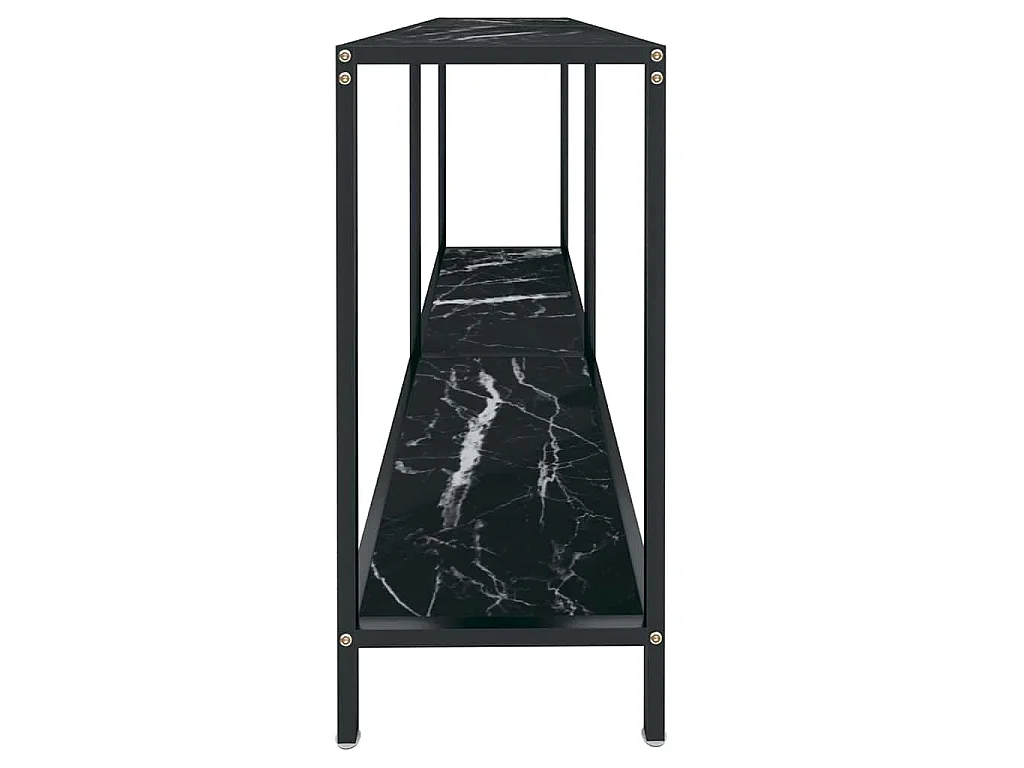 Wandtafel 140x35x75,5 cm gehard glas zwart