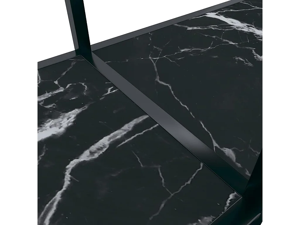 Wandtafel 140x35x75,5 cm gehard glas zwart