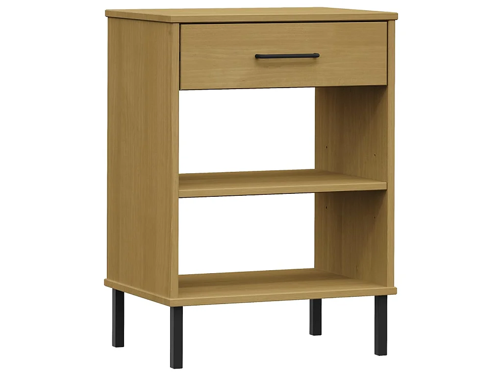 Armoire console avec pieds en métal Marron Bois pin massif OSLO