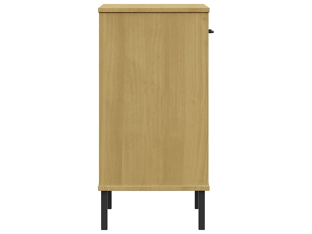 Armoire console avec pieds en métal Marron Bois pin massif OSLO