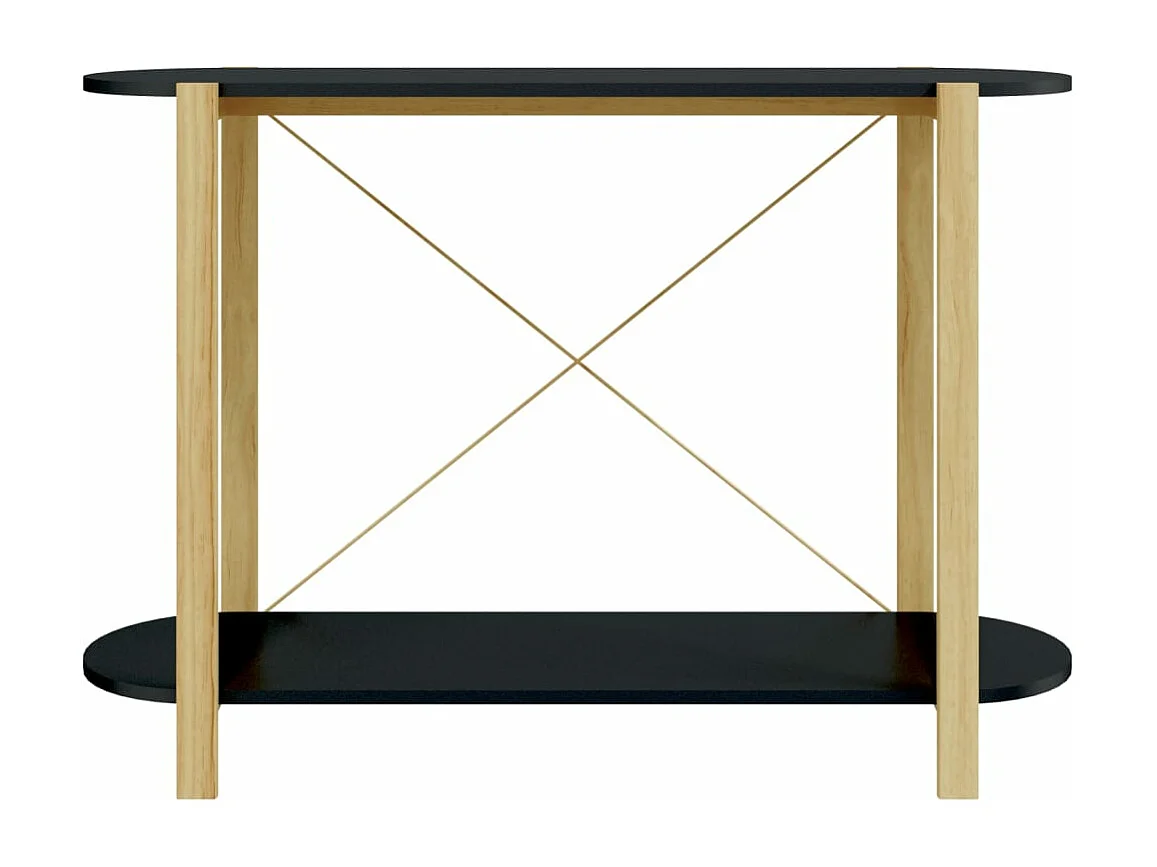 Mesa consola de madera contrachapada negro 110x38x75 cm