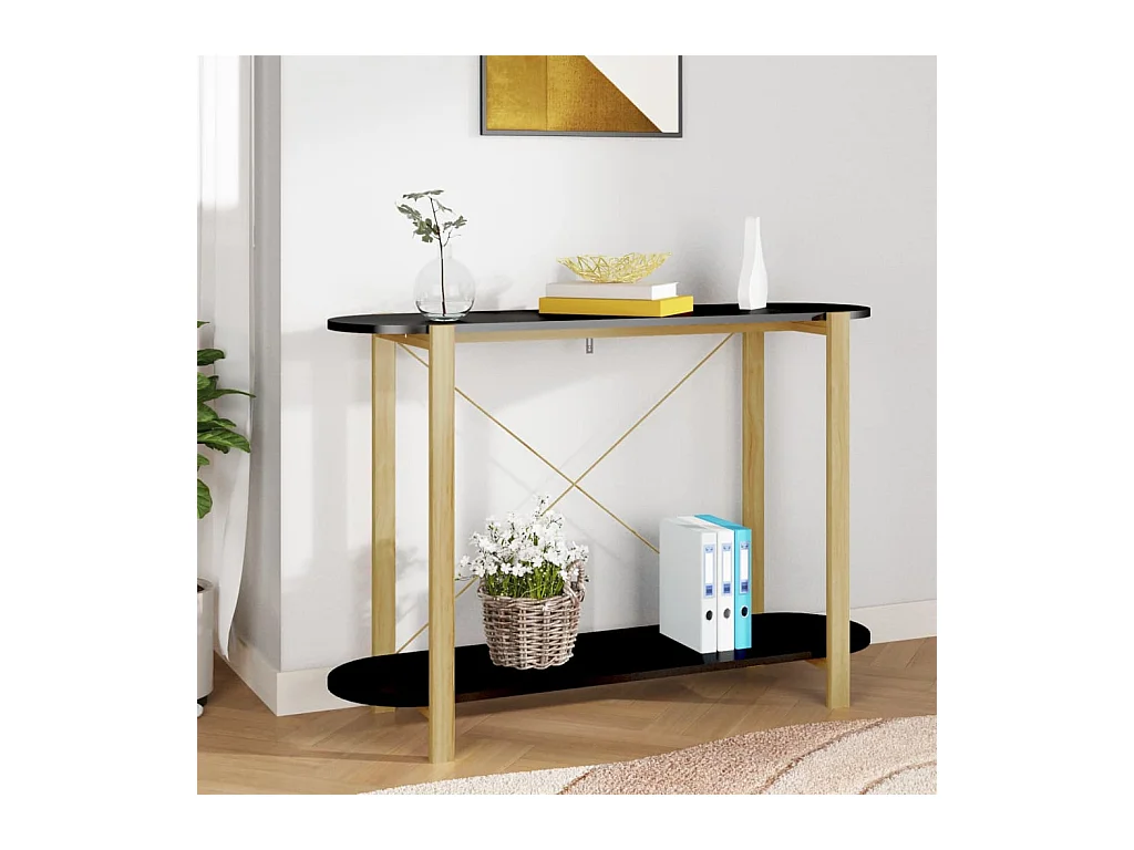 Table console Noir 110x38x75 cm Bois d'ingénierie