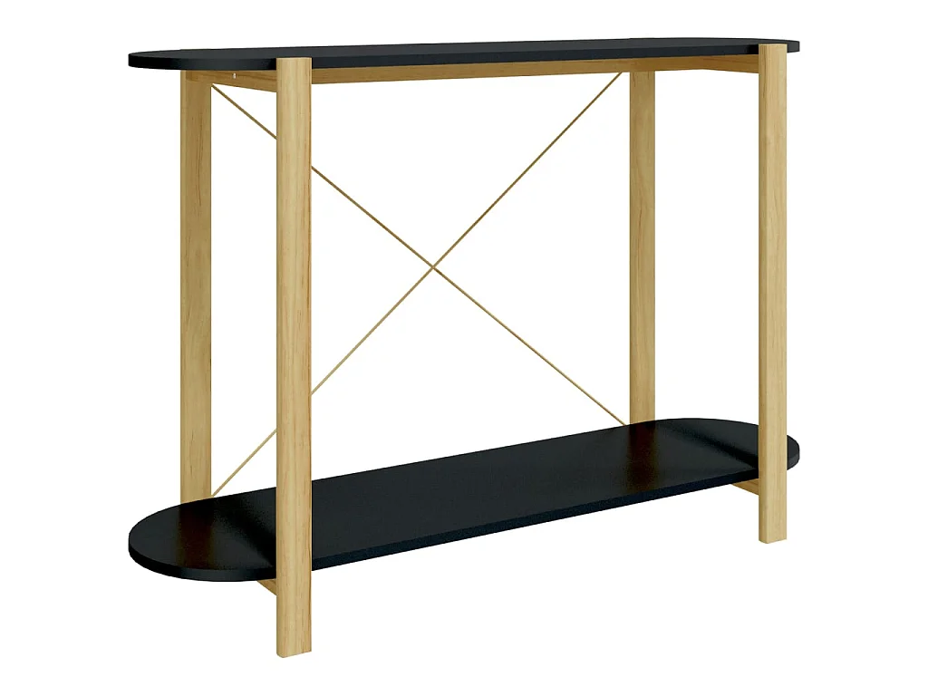 Wandtafel 110x38x75 cm bewerkt hout zwart