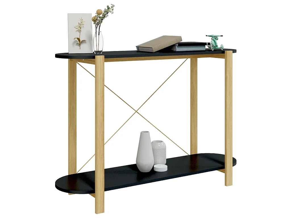 Wandtafel 110x38x75 cm bewerkt hout zwart