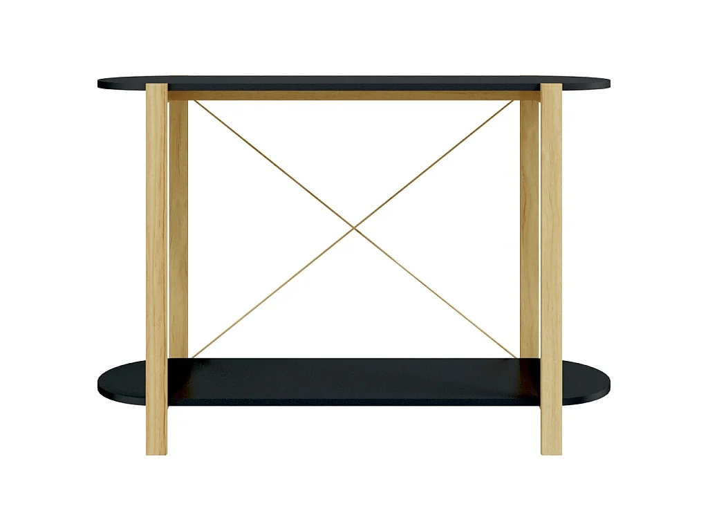 Wandtafel 110x38x75 cm bewerkt hout zwart