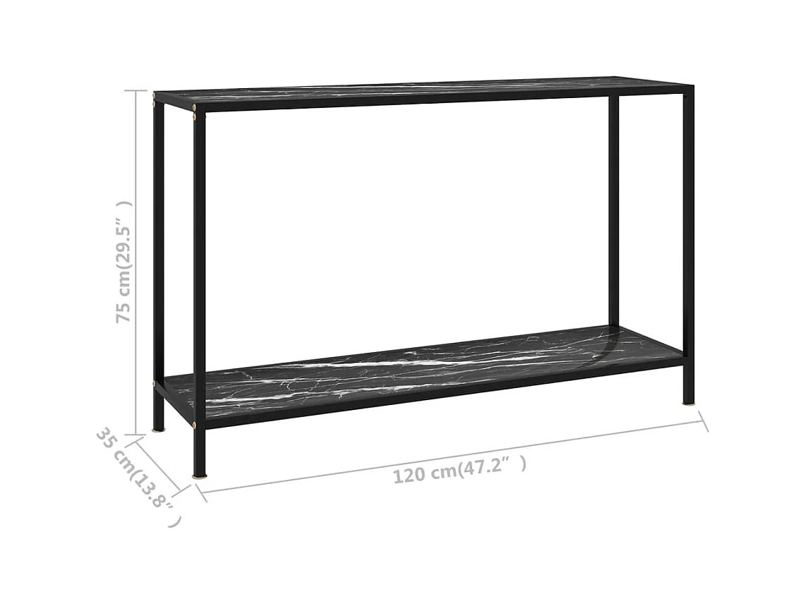 Konsolentisch Schwarz 120x35x75 cm Hartglas