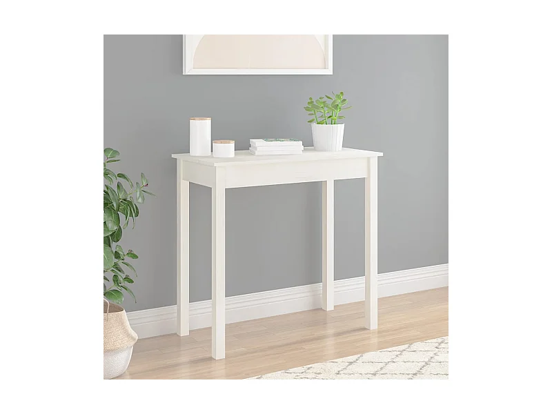 Konsolentisch Weiß 80x40x75 cm Massivholz Kiefer