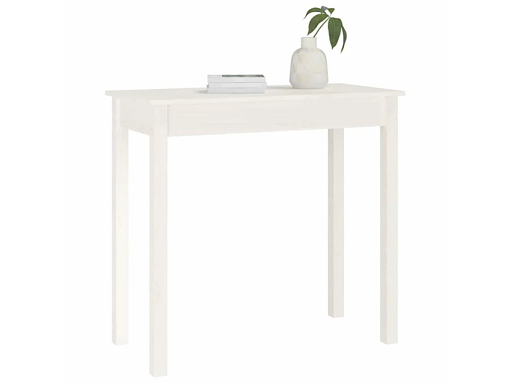 Table console Blanc 80x40x75 cm Bois massif de pin