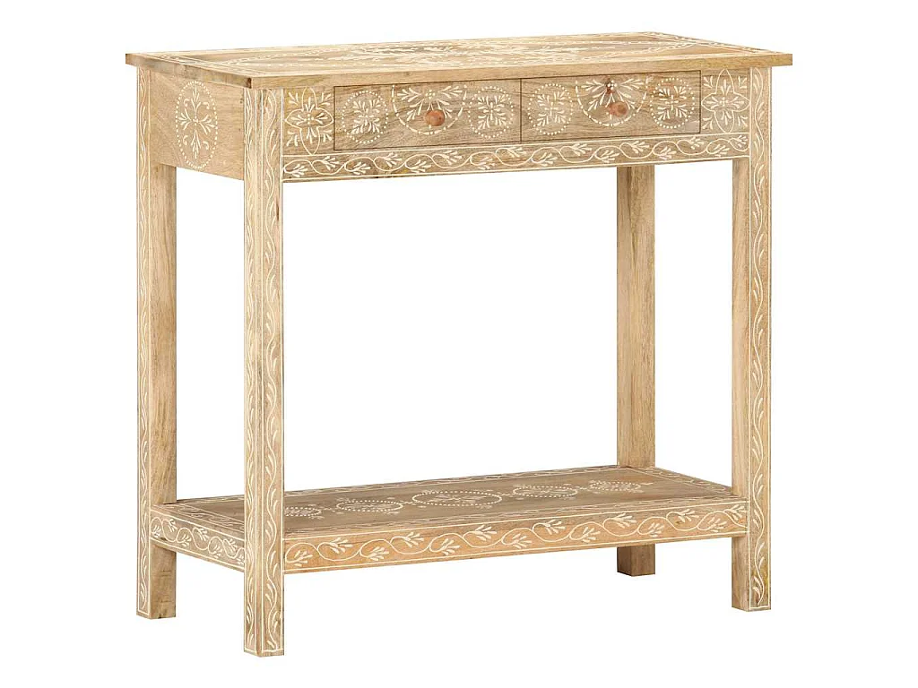 Tavolo Consolle 80x35x74 cm in Legno Massello di Mango