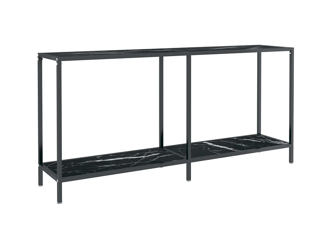 Tavolo Consolle Nero 160x35x75,5 cm in Vetro Temperato
