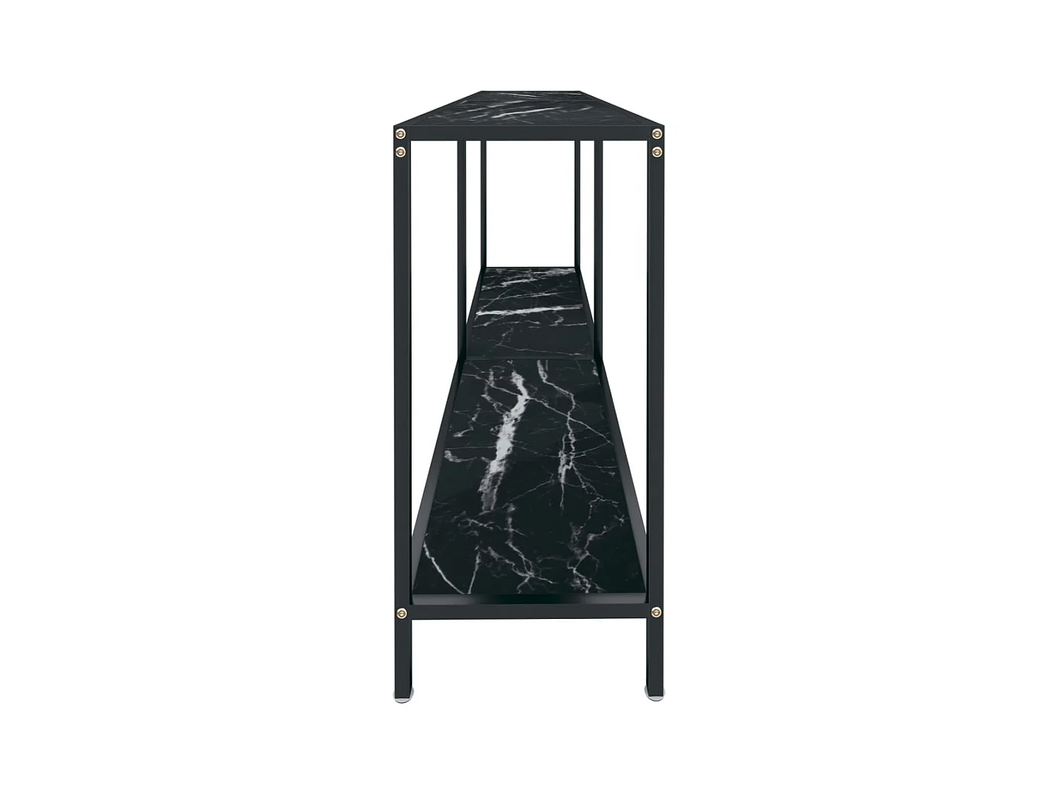 Tavolo Consolle Nero 160x35x75,5 cm in Vetro Temperato