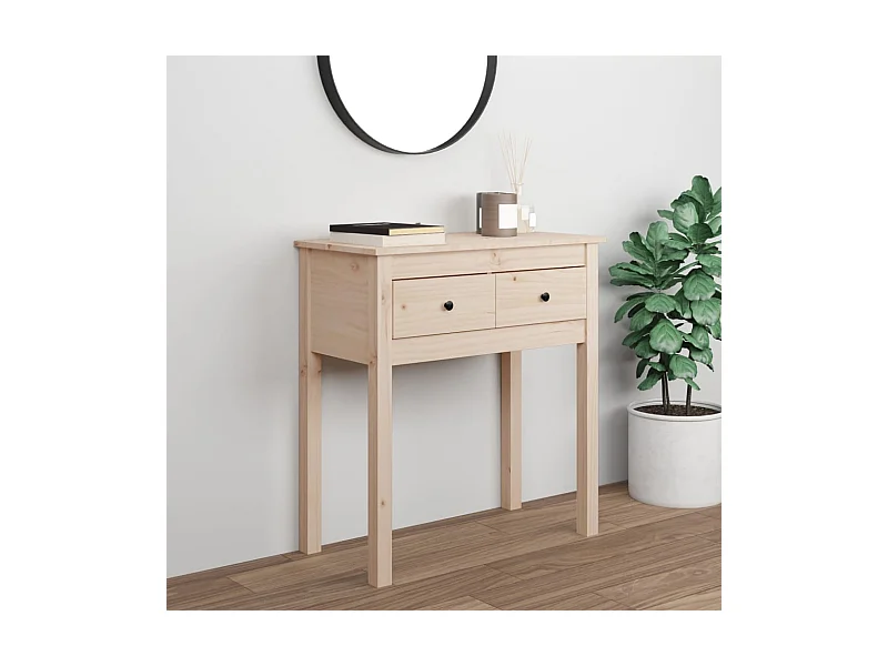 Mesa consola 70x35x75 cm madeira de pinho maciço