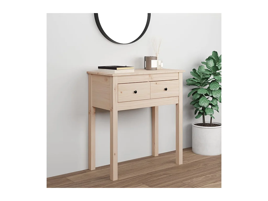 Mesa consola 70x35x75 cm madeira de pinho maciço