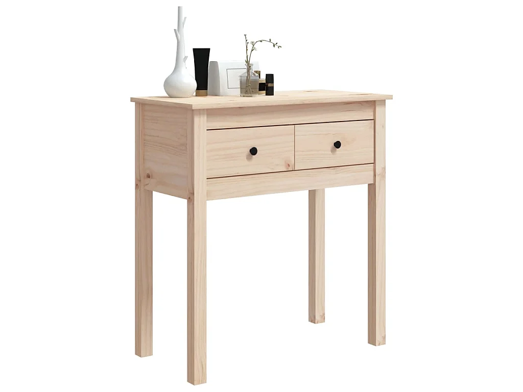 Mesa consola madera maciza de pino 70x35x75 cm