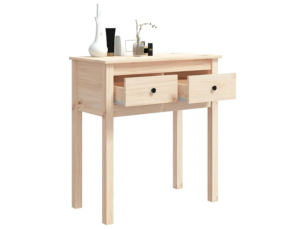 Mesa consola madera maciza de pino 70x35x75 cm