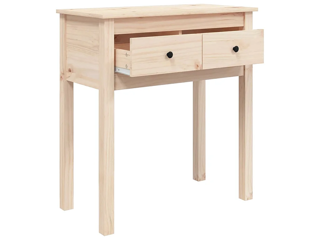 Mesa consola madera maciza de pino 70x35x75 cm