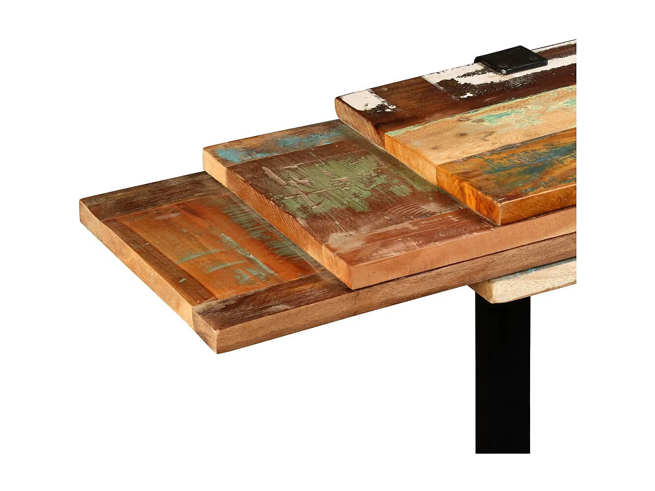 Table console Bois de récupération massif réglable