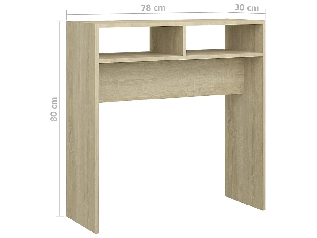 Wandtafel 78x30x80 cm bewerkt out sonoma eikenkleurig