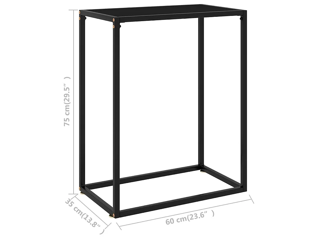 Wandtafel 60x35x75 cm gehard glas zwart